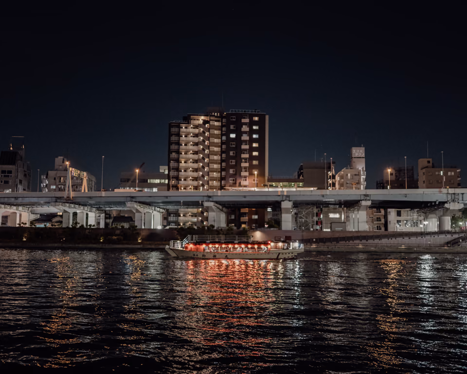 River at night